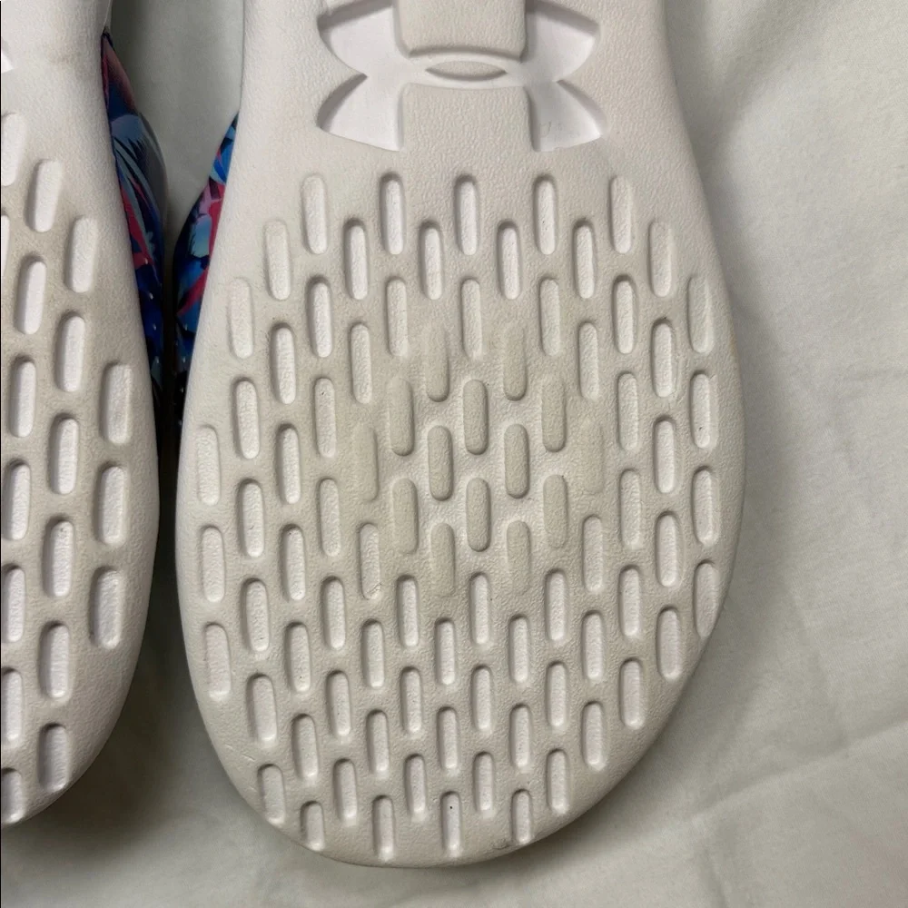 Under Armour Tropical Slide Sandals - Blue pink green size 8 slide on - Picture 12 of 12